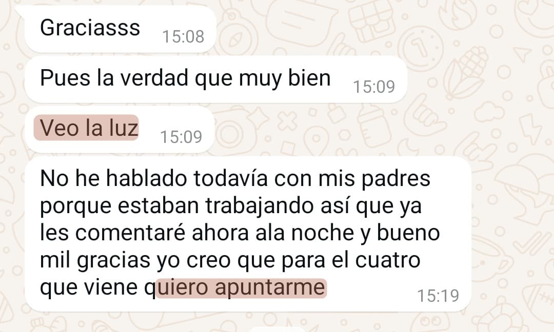 «Veo la luz… para el cuatrimestre que viene quiero apuntarme»