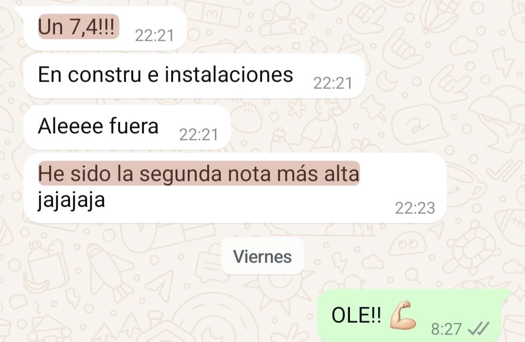 «Un 7,4!!! He sido la segunda nota más alta»