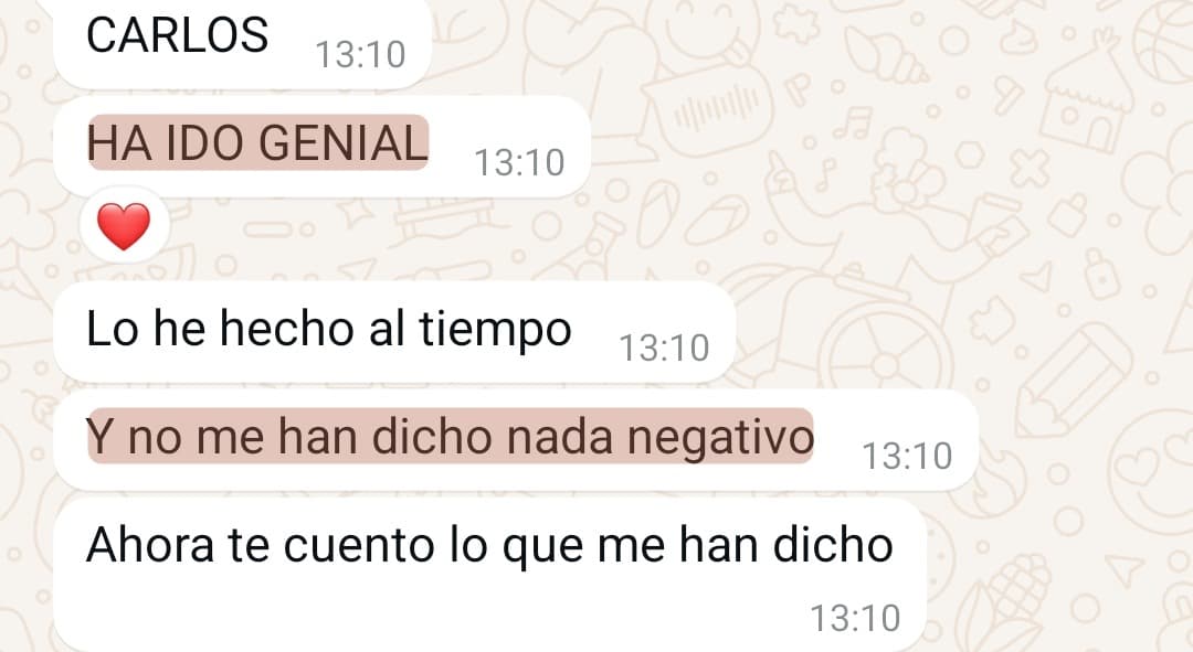 «HA IDO GENIAL… y no me han dicho nada negativo»
