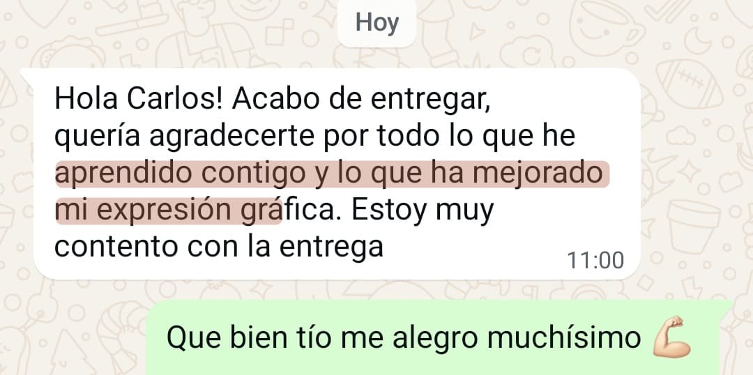 «Todo lo que he aprendido contigo y lo que ha mejorado mi expresión gráfica»