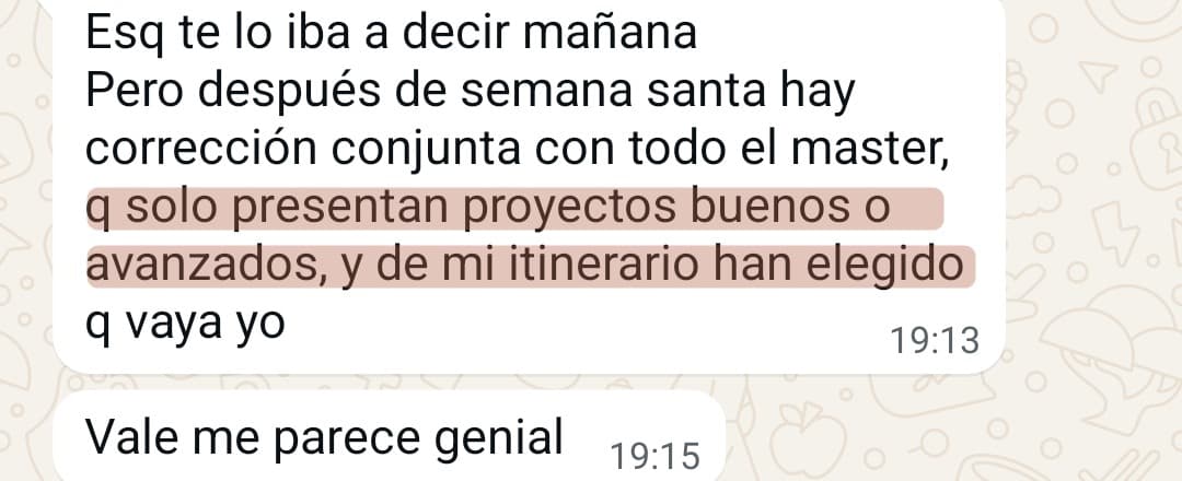 «Solo presentan proyectos buenos o avanzados, y de mi itinerario han elegido que vaya yo»