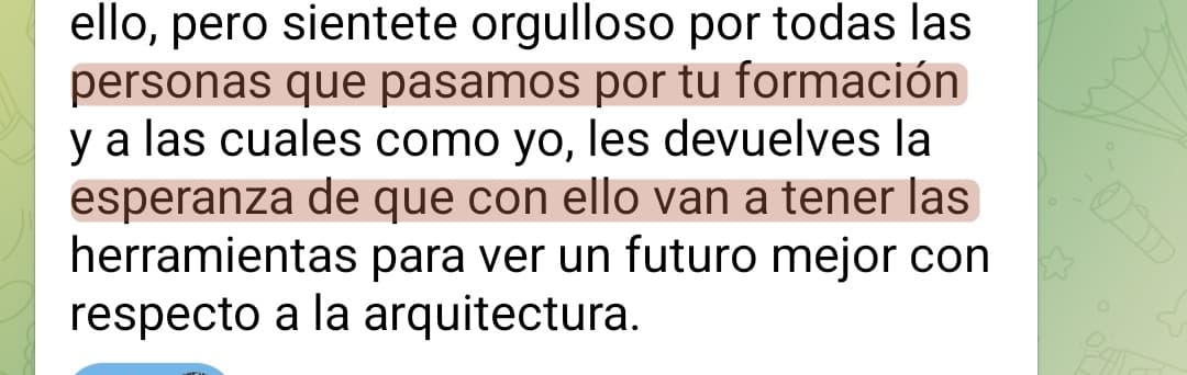 «A las personas que pasamos por tu formación les devuelves la esperanza»
