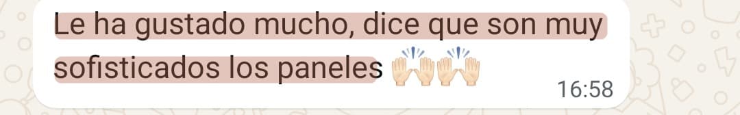 «Le ha gustado mucho, dice que son muy sofisticados los paneles»
