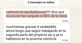 «He aprobado!!!! dios que locura, se han cargado al 80% de la clase»
