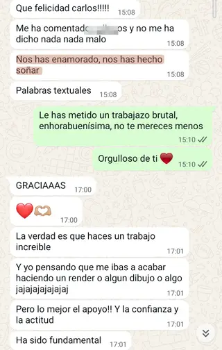 Palabras del profesor: «Nos has enamorado, nos has hecho soñar»