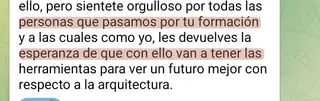 «A las personas que pasamos por tu formación les devuelves la esperanza»