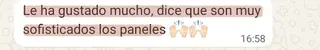 «Le ha gustado mucho, dice que son muy sofisticados los paneles»